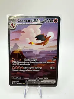 Pokemon TCG Charizard EX Scarlet & Violet 151 Card 199/165 Sir NM/M Condition - Image 1