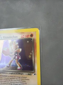 Pokemon TCG Rockets Hitmonchan Holo Rare Card 11/132 Gym Heroes Lp/Mp SwirlU 💫 - Image 4