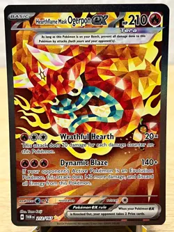Twilight Masquerade Hearthflame Mask Ogerpon ex 212/167 SIR Pokemon NM/M - Image 1