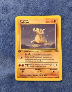 Pokemon 1st edition Cubone Base Set 50/64 1999 Basic 40 HP 10+ Attack Card - Image 1
