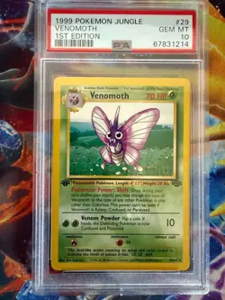POKEMON 1999 1ST EDITION JUNGLE VENOMOTH #29 NON HOLO PSA GEM MINT 10 - Image 1