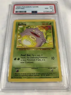 1999 POKEMON #51 KOFFING BASE SET UNLIMITED NM-MT PSA 8 - Image 1