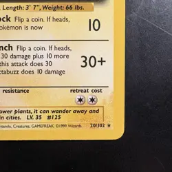 Pokemon Vintage Electabuzz 020/102 Base Set 1999 WotC Non-Holo Rare - Image 4