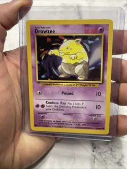 Drowzee - 49/102 - Common - Unlimited Edition NM English Pokemon Base Set Vtg - Image 1