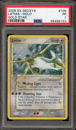 Pokemon Latias EX Deoxys Gold Star Holo Rare #105 PSA 1 - Image 1
