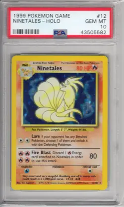1999 Pokemon Game #12 Ninetales-Holo PSA 10 - Image 1