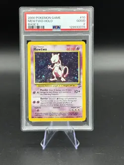 Mewtwo 10/130 - Holo - Base Set 2 - Pokemon - PSA 2 - SWIRL - (New Cert) - Image 1