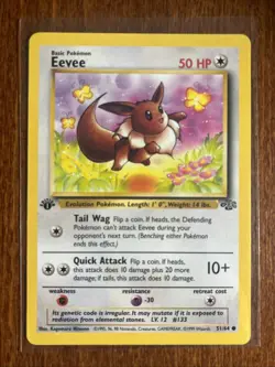 [NM] 1999 Pokemon Jungle Eevee 1st Edition #51/64 Common - Image 1
