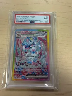 2025 POKEMON PRE EN-PRISMATIC EVOLUTIONS #156 SYLVEON EX PSA 9 #156 - Image 1