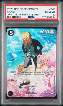 2025 ONE PIECE OP10-ROYAL BLOOD SPECIAL ALTERNATE ART 003 SANJI PSA 10 - Image 1