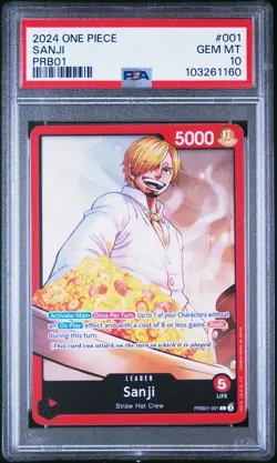 2024 ONE PIECE PRB01-001 SANJI PSA 10 POP 8 PREMIUM BOOSTER #1 - Image 1