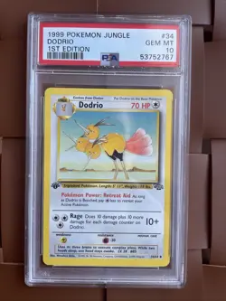 1999 Pokemon Jungle TCG Dodrio #34 1st Edition PSA 10 - Image 1