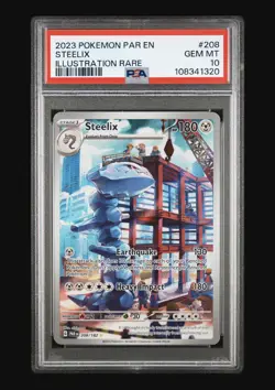 PSA 10 Steelix 208/182 Pokemon Paradox Rift Illustration Rare Scarlet Violet - Image 1