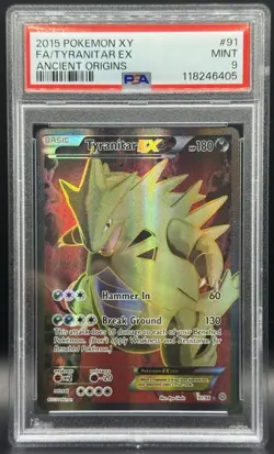 Pokemon TCG PSA 9 Tyranitar EX Full Art Ancient Origins 91/98 *LOW POP* - Image 1
