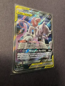 Pokemon TCG SM Black Star Promo #SM191 Full Art Mewtwo & Mew GX MP - Image 3