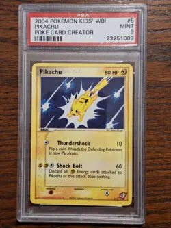 2004 WB Poke Card Creator #5 Pikachu PSA 9 MINT - Image 1