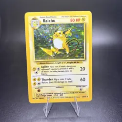 Pokemon Vintage TCG Raichu Base Set Holo Unlimited Rare Card 14/102 LP -g - Image 1
