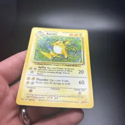 Pokemon Vintage TCG Raichu Base Set Holo Unlimited Rare Card 14/102 LP -g - Image 3