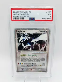 PSA 3 Lugia EX Holo 105/115 Unseen Forces Pokemon Card. - Image 2