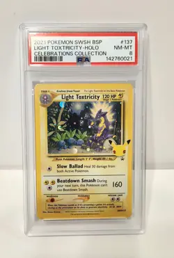 2021 Pokemon Celebrations Lot of 2 PSA 8 NM-MT Cards: Pikachu & Light Toxtricity - Image 3