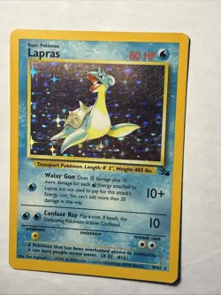 1999 Pokemon TCG Fossil Set Lapras #10/62 Holo Rare Card Vintage WOTC LP - Image 1