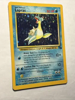 1999 Pokemon TCG Fossil Set Lapras #10/62 Holo Rare Card Vintage WOTC LP - Image 3