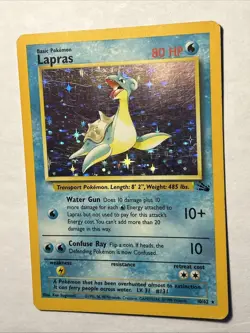 1999 Pokemon TCG Fossil Set Lapras #10/62 Holo Rare Card Vintage WOTC LP - Image 4