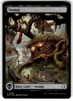 Magic the Gathering MTG TCG - Lorwyn Eclipsed Land Swamp Full Art FOIL #0276 - Image 1