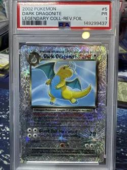 PSA 1 2002 Pokemon Legendary Collection Dark Dragonite 5/110 Reverse Holo - Image 1