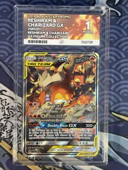 Pokemon TCG Reshiram & Charizard GX Tag Team SM201 Black Star Promo Ace 1 - Image 1