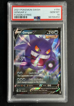 2021 Pokemon Sword & Shield Fusion Strike #156 Gengar V PSA 10 GEM MINT - Image 1