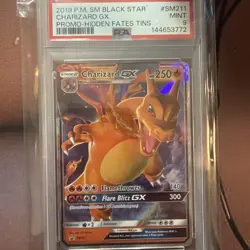 2019 CHARIZARD GX Pokemon Sun & Moon Hidden Fates #SM211 Black Star Promo PSA 9 - Image 1