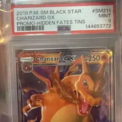 2019 CHARIZARD GX Pokemon Sun & Moon Hidden Fates #SM211 Black Star Promo PSA 9 - Image 3