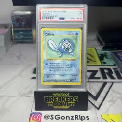 Pokemon 1999 Poliwag Base Set Shadowless PSA 1 (Pop 4) - Image 1