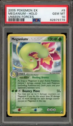 Pokemon Meganium EX Unseen Forces Holo Rare #9 PSA 10 Gem Mint - Image 1