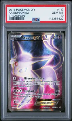 2016 POKEMON XY BREAKPOINT #117 FULL ART/ESPEON EX PSA 10 - Image 1