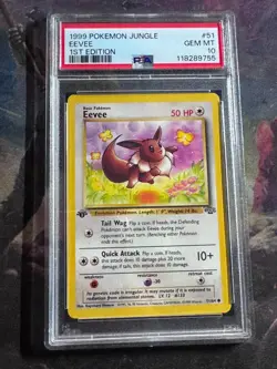 1999 Pokemon Jungle EEVEE 1st Edition #51 PSA 10 118289755 - Image 1