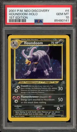 Pokemon Houndoom Neo Discovery 1st Edition Holo Rare #4 PSA 10 Gem Mint - Image 1
