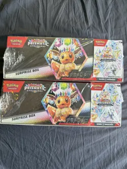 Two Prismatic Evolution Pokemon Surprise Box/Booster Bundle Bundle New Sealed - Image 1