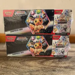 Lot Of 2 Pokemon Prismatic Evolutions Surprise Box+Booster Bundle Sams Club Set - Image 1