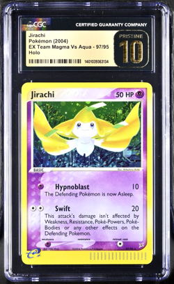 CGC 10 Pristine | Pokemon EX Team Magma/Aqua Jirachi Holo 97/95 (PSA 10 Pop 74) - Image 1