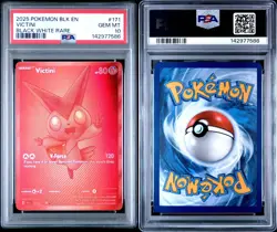 2025 Pokemon Black Bolt Victini Black White Rare #171/086 💎 PSA 10 💎 - Image 3