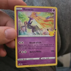 Pokemon TCG Xerneas Celebrations Holo Rare Fairy Type 120 HP 100 Attack 012/025 - Image 1