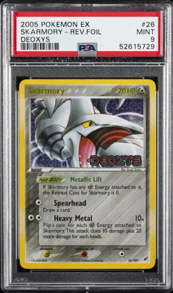 2005 POKEMON EX DEOXYS #26 SKARMORY-REVERSE FOIL PSA 9 - Image 1