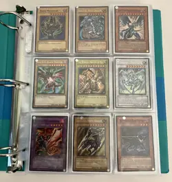 Yugioh Vintage 9 Foil/350 Card Binder Lot Dark Magician Blue-Eyes Red-Eyes 2002 - Image 2