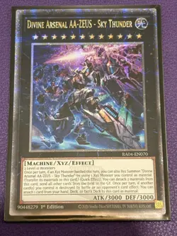 YUGIOH DIVINE ARSENAL AA-ZEUS - SKY THUNDER QUARTER CENTURY SECRET RA04-EN070 - Image 1