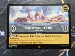 Disney Lorcana TCG Maui's Place Of Exile Hidden Island 202/204 Regular Rare - Image 1