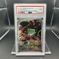 2025 Pokemon Mega Evolutions Bulbasaur #133 Box Topper Stamped EN Graded PSA 9 - Image 1