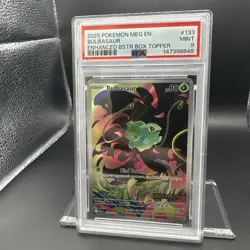 2025 Pokemon Mega Evolutions Bulbasaur #133 Box Topper Stamped EN Graded PSA 9 - Image 5