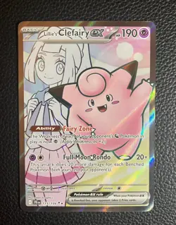 Pokemon TCG Lillie's Clefairy EX Ultra Rare Full Art Holo 173/159 - Image 1